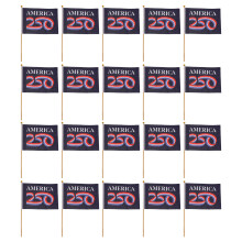 20Pcs Durable Us 250Th Birthday Handheld Flags in Assorted Colors