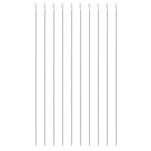 10Pcs Lightweight Silver Beading Needles for Bead Embroidery Crafts