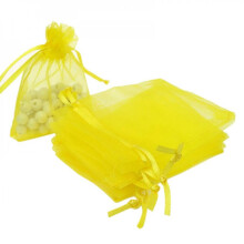 Sachets cadeaux en organza blanc 7 x 9 cm, lot de 100
