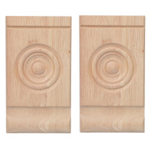 2Pcs Hand-Carved Wood Corbels Khaki Decorative Brackets for Cabinets