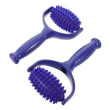 Blue Manual Massage Roller with Spiky Balls for Muscle Relaxation