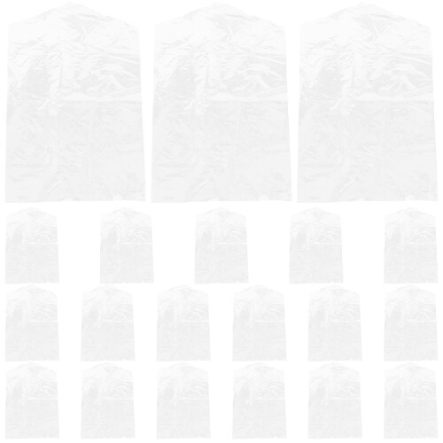20Pcs Hanging Clothes Storage Bags Clear Plastic Dustproof Suit Covers
