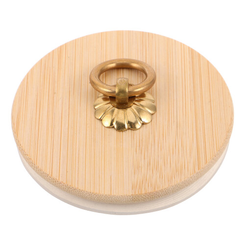 Round Bamboo Lid for Glass Jar Airtight Freshness with Pull Ring