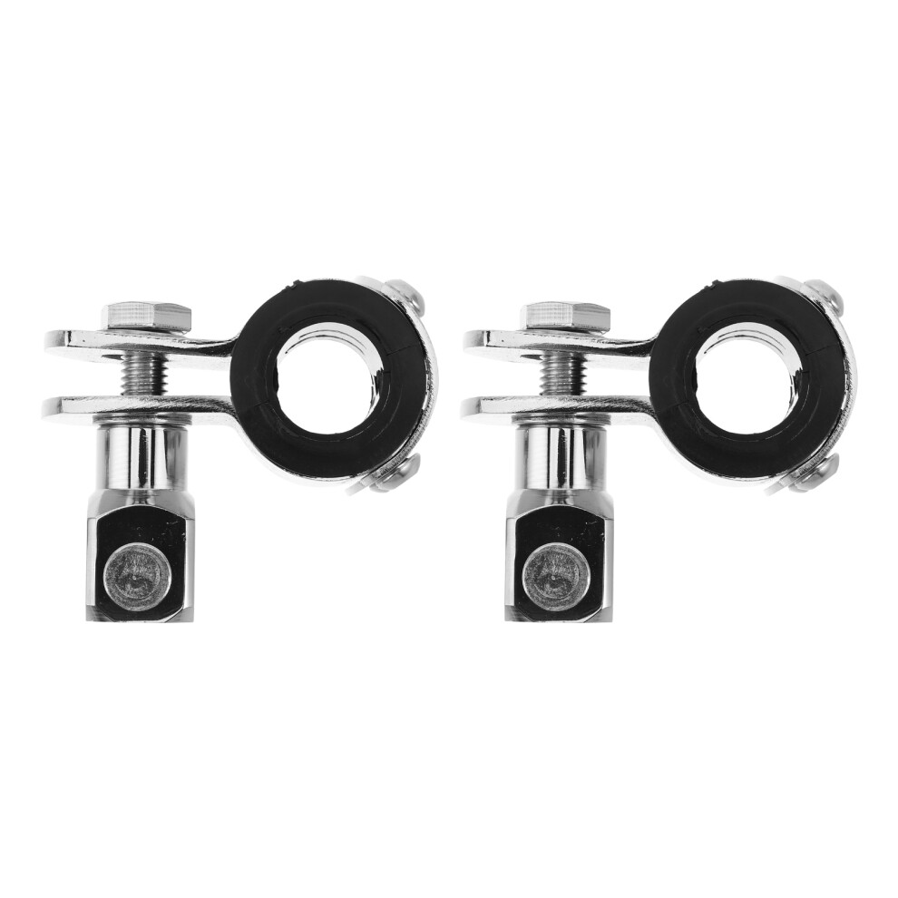 1Pair Metal Motorcycle Footpeg Bracket Heavy Duty Mount Clamp Silver 3752501037302