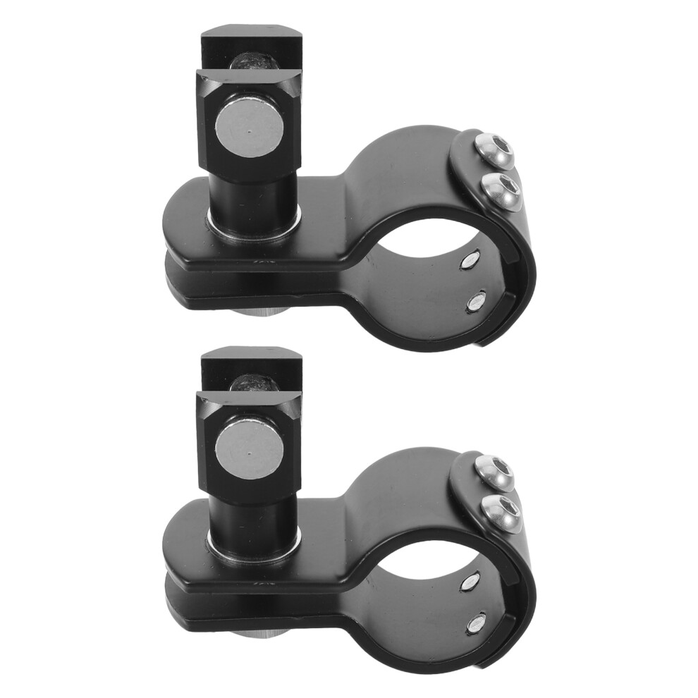 1Pair Metal Motorcycle Footpeg Bracket Heavy Duty Footrest Mount Black 3752501037418
