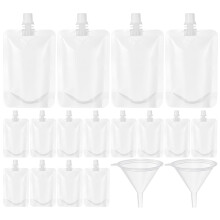 50Pcs Plastic Beverage Bags with Spout Self-Sealing Leakproof Design