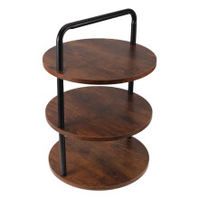 Space-Saving Wood Tiered Serving Stand for Pizza and Cake Display