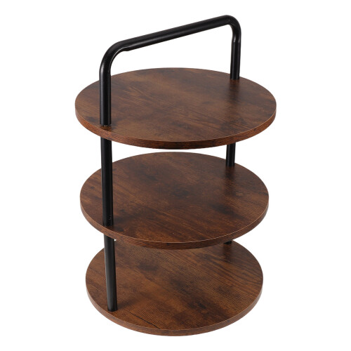 Space-Saving Wood Tiered Serving Stand for Pizza and Cake Display