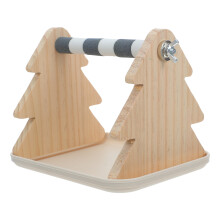 Wooden Bird Perch Stand with Tray Assorted Colors for Parrot Play