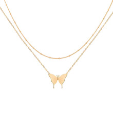 Vergulde halsketting van 14 karaat voor dames, niet-verkleurende gouden halsketting met delicate vlinderhanger, verstelbare gouden halsketting