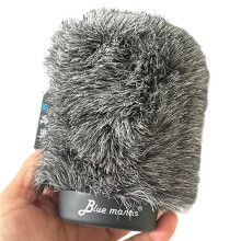 Protetor de Microfone de Encaixe com Proteção Contra Vento, Filtro , para Entrevistas, Microfone de Bolso Externo, Protetor de Vento Peludo de 12