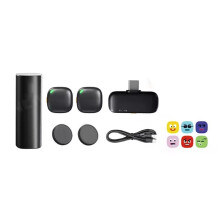 Kabelloses Lavalier-Mikrofon C01 für und Android mit Geräuschunterdrückung für Vlogs, Videoaufnahmen, Live-Streams und Interviews
