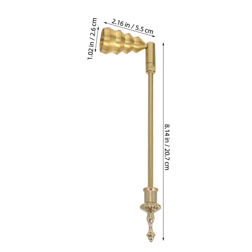 Golden Metal Candle Snuffer Long Handle Flame Extinguisher Tool 1