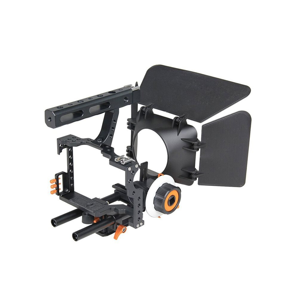 Camera Camcorder Video Cage Rig Kit With Matte Box Follow Focus For Gh4 A7s A7 A7r A7rii A7sii Dslr Camera 6032664187425