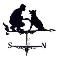 Stainless Steel Weathervane Black Metal Patio Roof Outdoor Decorative Weathervane Outdoor Garden Roof Fence Weathervane