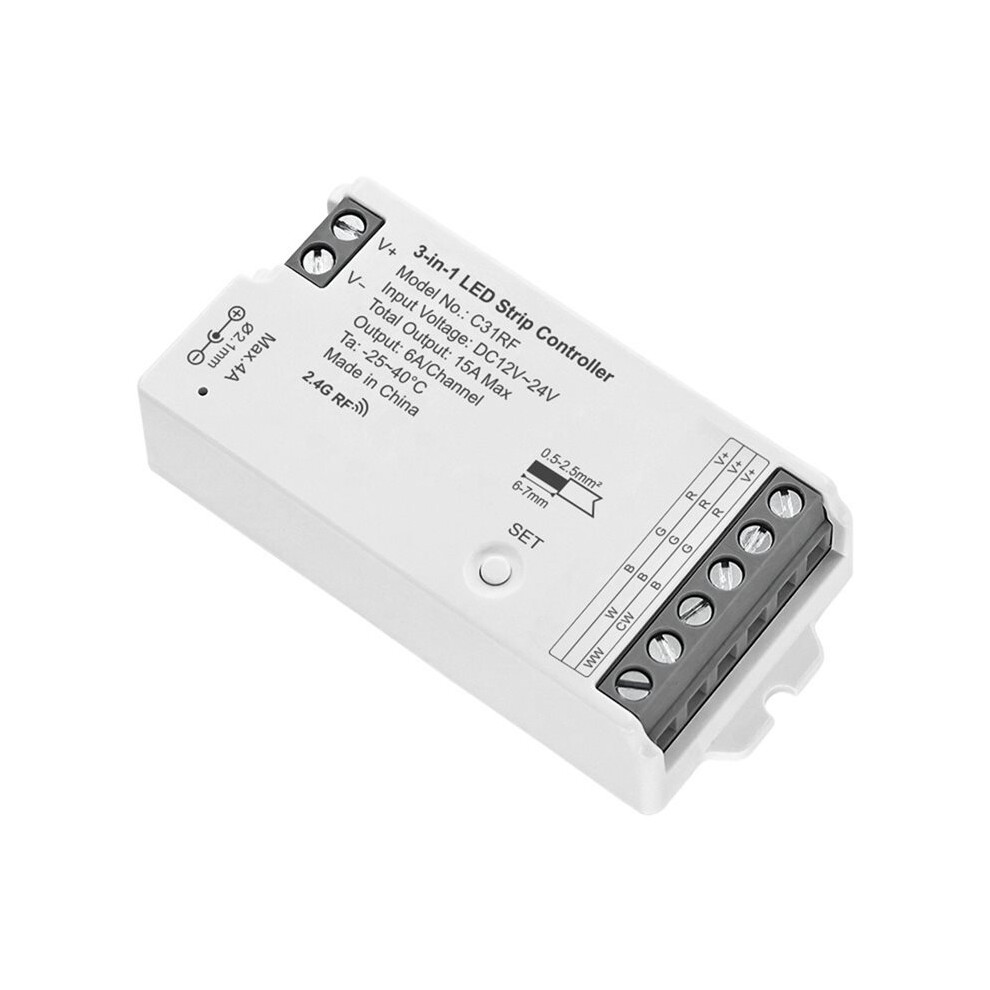 C31rf Led Strip Controller Dimming And Color-Tuning Led Strip Controller Supports Rgb, Rgbw, And Rgbcct Led Strips 4712023230017