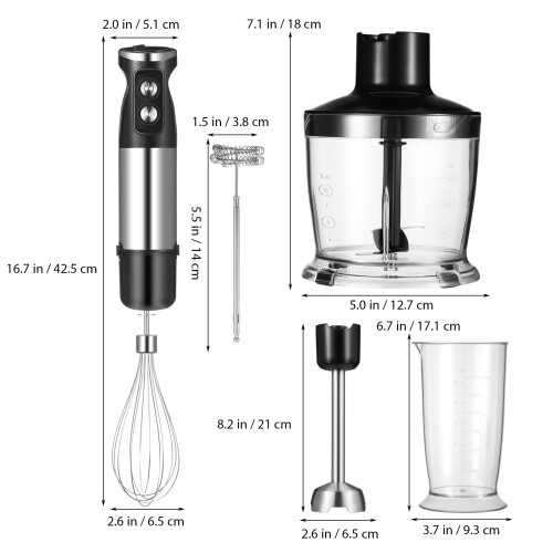 1Set Compact Plastic Metal Handheld Blender for Kitchen Soup Smoothies 1