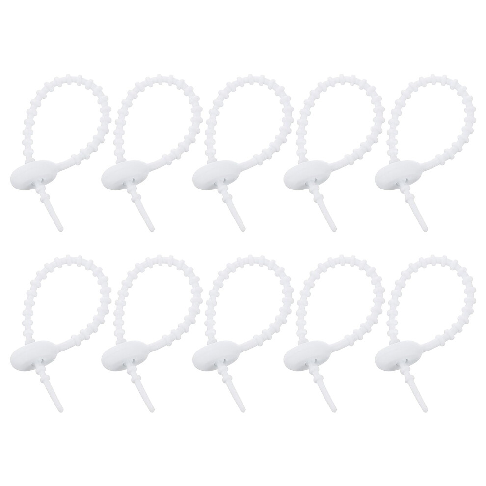 20Pcs Reusable Silicone Cable Ties 5 Inch White Adjustable Zip Straps For Tangle Cord Management 9310869827252
