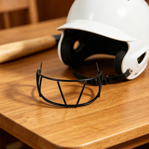Durable Black Metal Softball Mask with Universal Fit 2