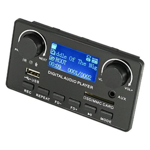 LCD Display  5.0 MP3 Decoder Board Support Handsfree Recording FM MP3 WMA WAV APE FLAC Audio Player