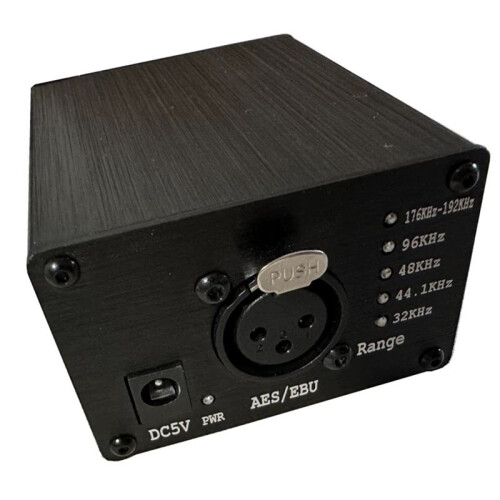 AES/EBU Digital to Analog Stereo Audio Decoder Supports Sampling Rates of 32-192K and LED Frequency Automatic Conversion