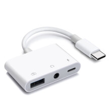 3IN1 Type C to USB 2.0 PD Fast Charge Data Transmission 3.5mm OTG Adapter Converter for Smartphone and Headset