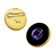 Electronic Badge 1.53inch Touchscreen AI Function Supports JPG, GIF, and PNG Formats for Children'S Yellow