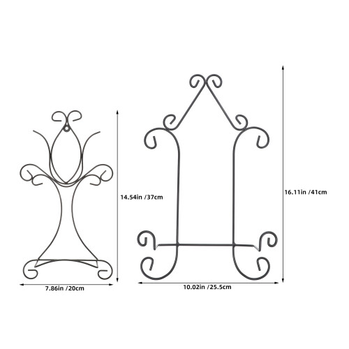 2Pcs Iron Plate Display Rack Wall Mounted Stand for Decorative Plates 1