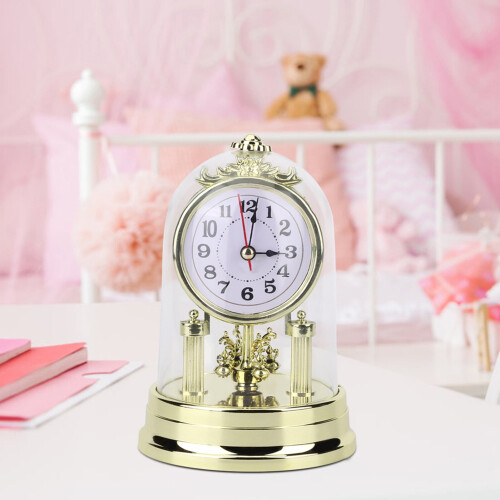 Vintage European-style silent table clock gold 1