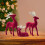 Wine Red Glitter Deer Statue Flocking Holiday Decor 4