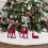 Wine Red Glitter Deer Statue Flocking Holiday Decor 5