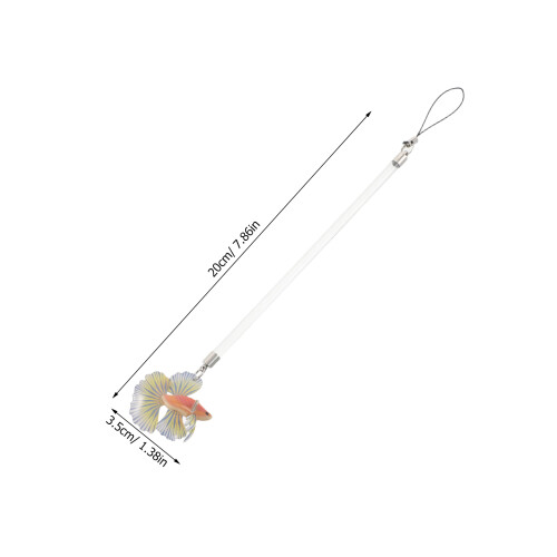 Orange Betta Fish Exercise Toy Acrylic Interactive Tank Wand 1