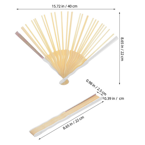 3Pcs DIY Wooden Hand Fan Frame Multi Color Fan Making Material 1