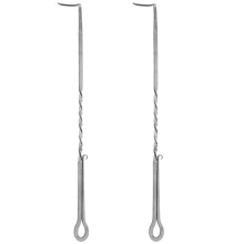 2Pcs Silver Bbq Meat Turner Hooks with Safe Handle for Home Grilling