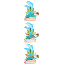 3St Kleine Resin Dolfijn Sculptuur Met Kurkstoppers Zeeschip Decoratie