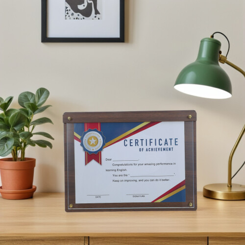 Rustic Coffee Wood Award Plaque Frame with Uv Protection Acrylic 2