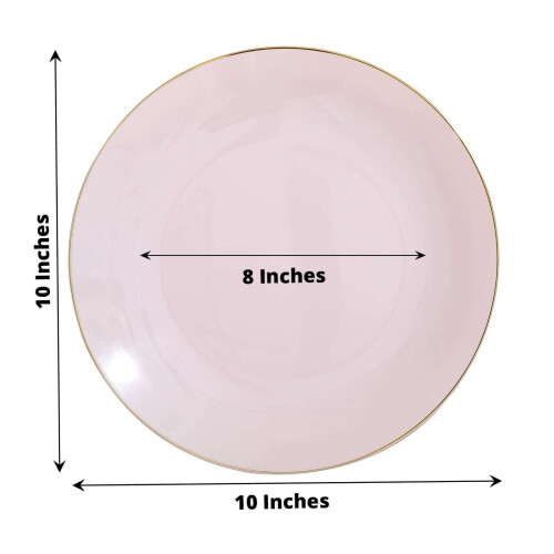 25 cm runda plasttallrikar i blush rose guld (10-pack) 2