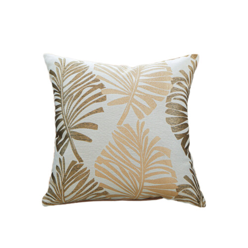 Față de pernă brodată cu frunze de palmier tropicale, 45 cm 1