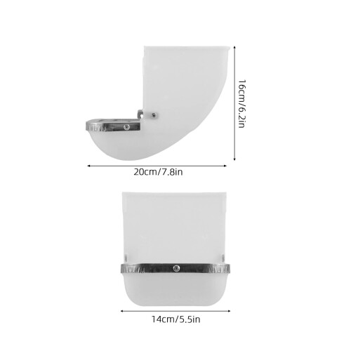 4Pcs Plastic Rabbit Feeder Box for Cage Automatic Hay Dispenser White 1