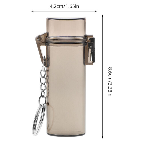 2Pcs Outdoor Waterproof Plastic Lighter Case with Keychain Holder 1