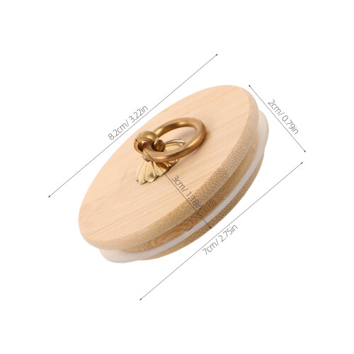 Round Bamboo Lid for Glass Jar Airtight Freshness with Pull Ring 1