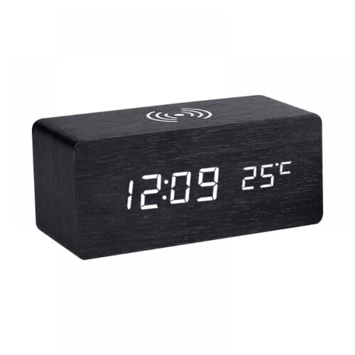 LED houten wekker met temperatuur- en datumweergave3