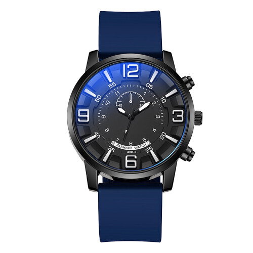 Relógio eletrônico masculino com luz azul e função de alarme. 2