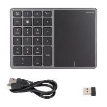 Tastierino numerico wireless 2.4G, portatile, con 22 tasti e touchpad, compatibile con un'ampia gamma di dispositivi, Bluetooth 5.0 e ricarica