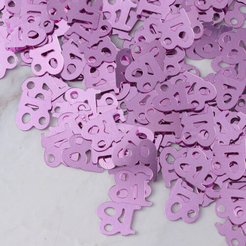 Pachet de confetti cu numere roz din plastic – 600 buc 2