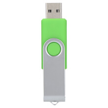 USB-stick zonder dop met sleutelring, draaibare USB-stick met LED-verlichting voor veilige gegevensopslag, 360 draaibare flashdrive met metalen