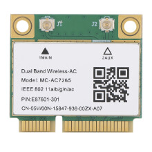 Sieťová karta Mini PCI E polovičnej výšky, dvojpásmová, 2,4 G 5 GHz AC7265, bezdrôtová technológia s podporou 802.11AC, kompatibilná s