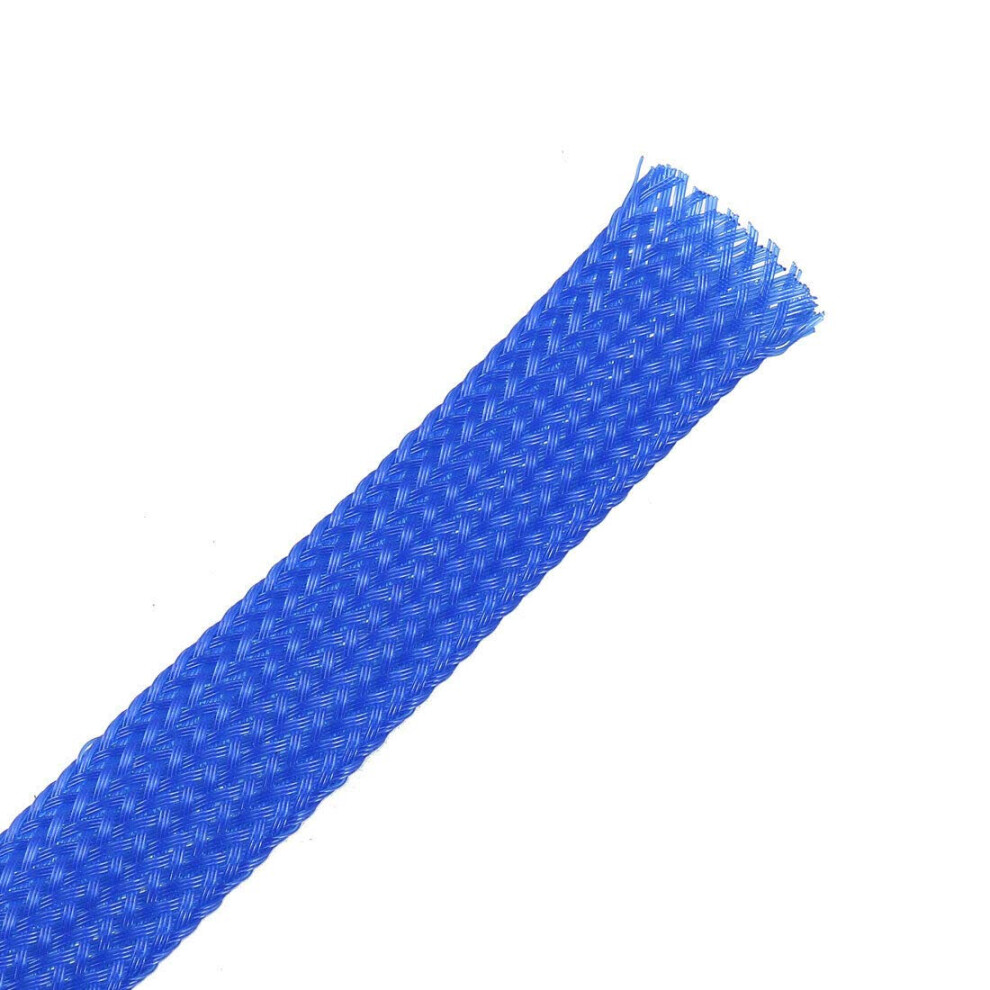 Expandable Wire Loom Cable Sleeve 16Mm Blue, Heat Shrink Tubing 19.5Ft For Flexible Cord Management 9310869827573
