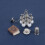 2Pcs Plastic Silver Dollhouse Mini Hanging Lamp Decorative Lighting 3