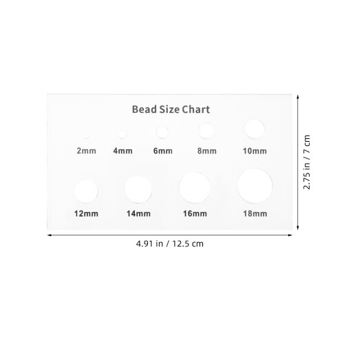 2Pcs Clear Acrylic Bead Board for Jewelry Making with Size Chart Mm 1